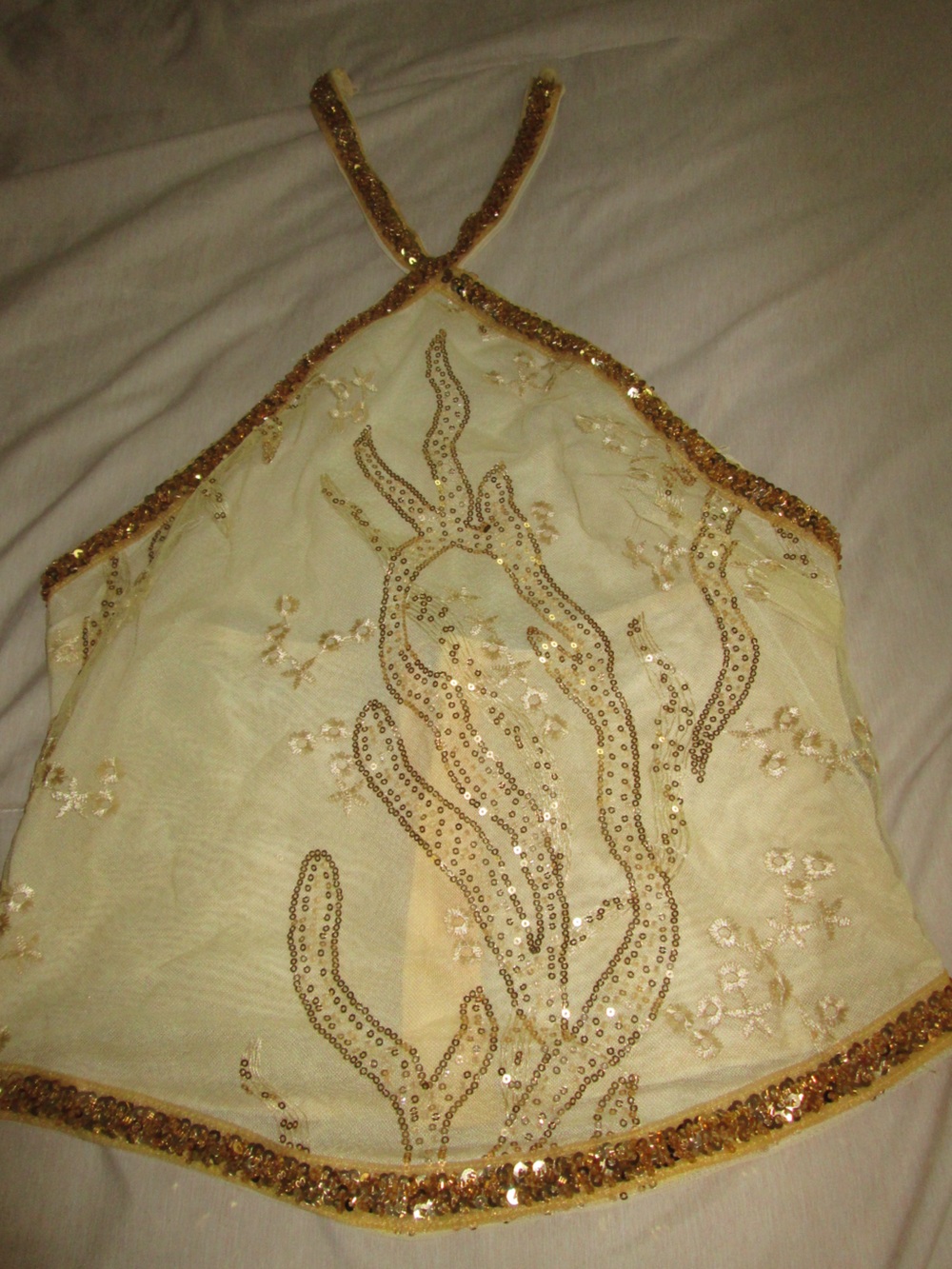 Women's Sequin Halter Top - Gold - Picture 1 of 4